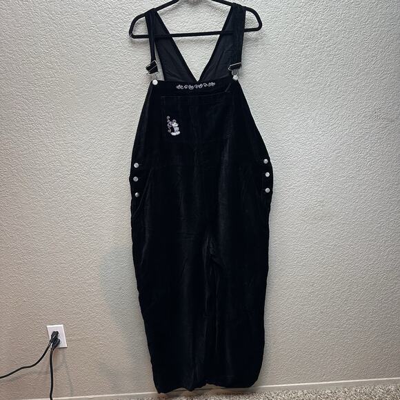 VTG Disney Mickey Mouse pants velvet Bib Overalls jumpsuit romper Size XXL - Picture 1 of 16